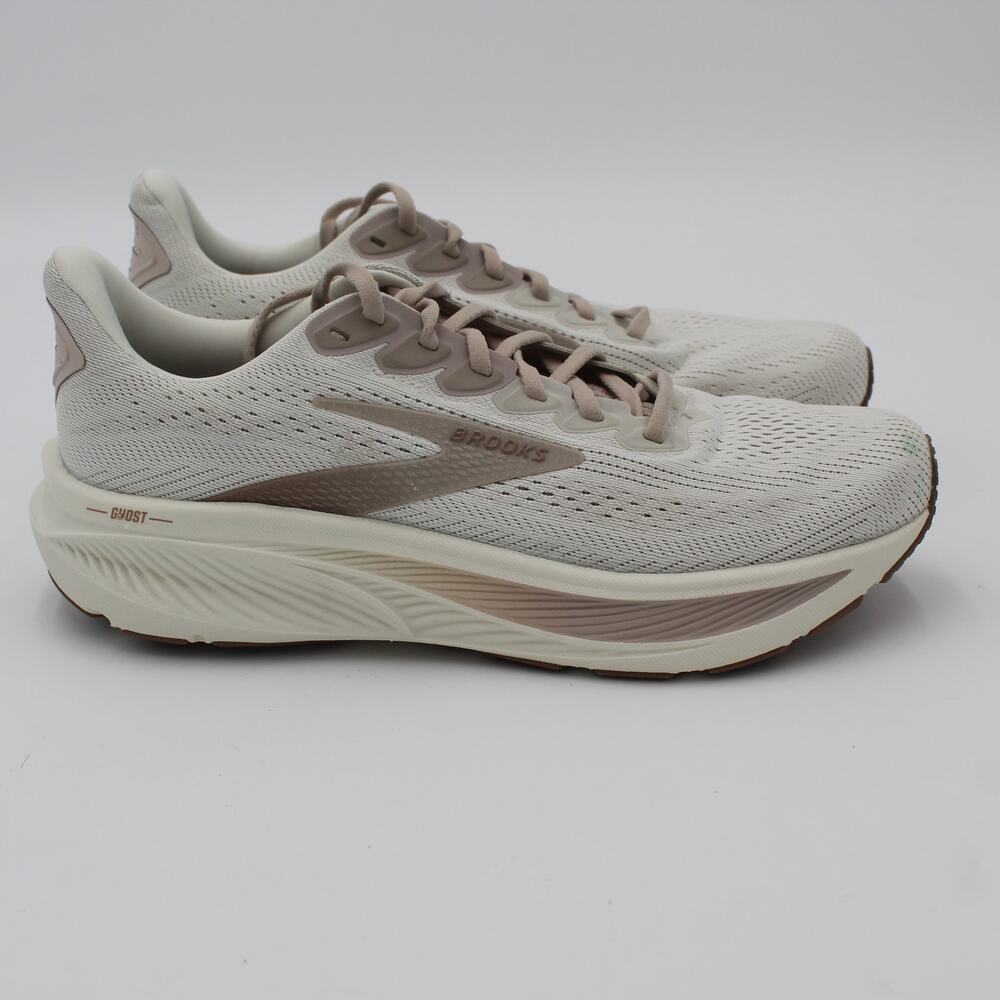 Brooks Ghost 17 Womens Size 9.5 White Beige Running Shoes Athletic Sneakers